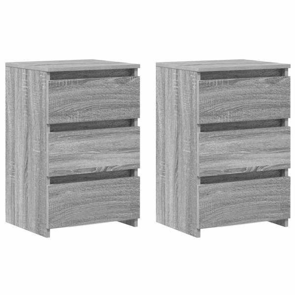 Nachttische 2 Stk. Grau Sonoma 40x35x62,5 cm Holzwerkstoff