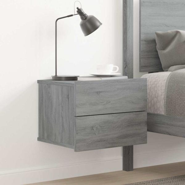 ARDEBO.de - Nachttisch Grau Sonoma 40x30x30 cm Holzwerkstoff