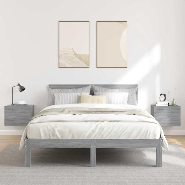 ARDEBO.de - Nachttische 2 Stk. Grau Sonoma 40x30x30 cm Holzwerkstoff