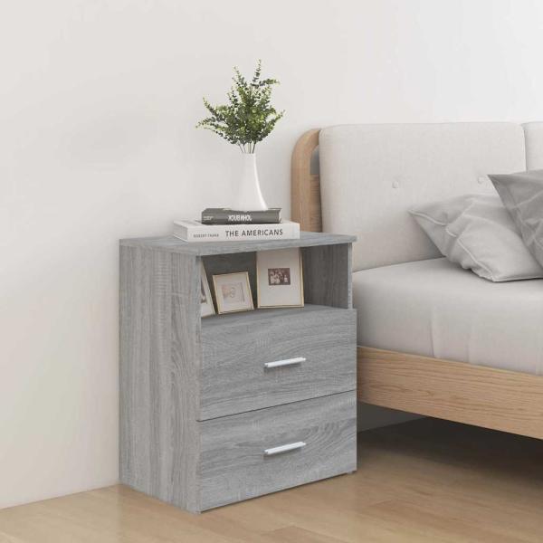 ARDEBO.de - Nachttisch Grau Sonoma 50x32x60 cm