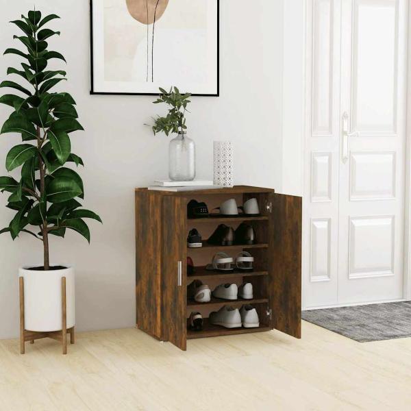 ARDEBO.de - Schuhschränke 60 x 35 x 70 cm Räuchereiche 6 Fächer für Schuhe
