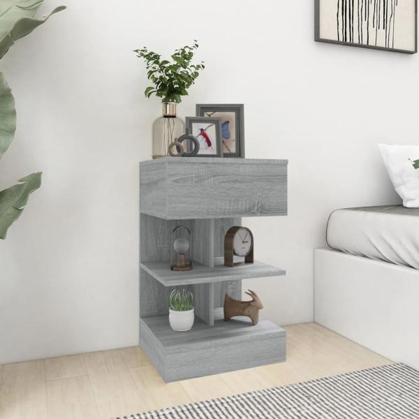 ARDEBO.de - Nachttische 2 Stk. Grau Sonoma 40x35x65 cm Holzwerkstoff
