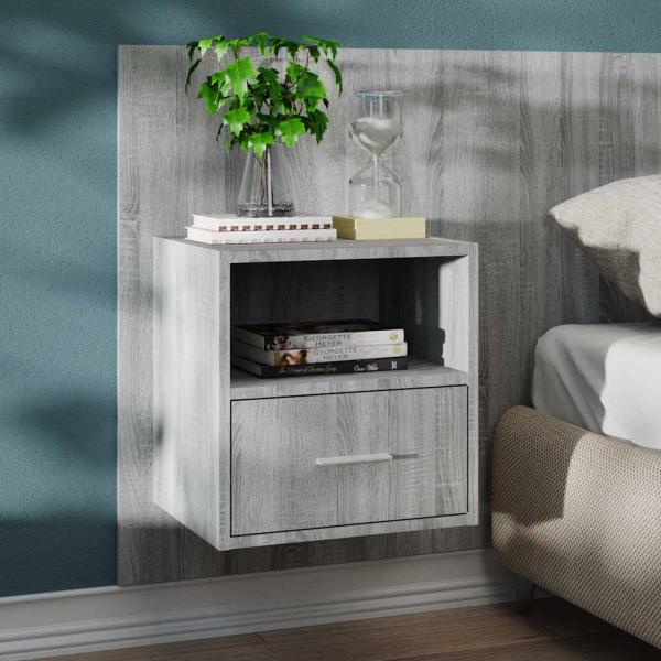 Wand-Nachttische 2 Stk. Grau Sonoma