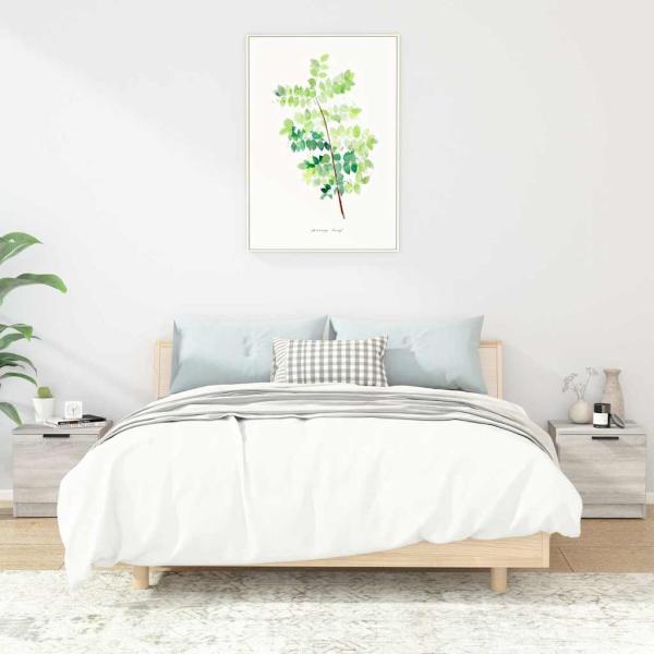 ARDEBO.de - Nachttische 2 Stk. Grau Sonoma 40x39x40 cm