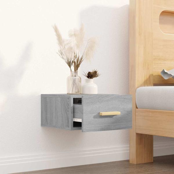 Wand-Nachttisch Grau Sonoma 35x35x20 cm