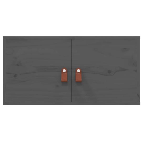 Wandschränke 2 Stk. Grau 60x30x30 cm Massivholz Kiefer