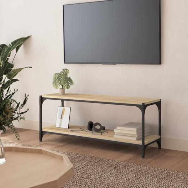 ARDEBO.de - TV-Schrank Sonoma-Eiche 100x33x41 cm Holzwerkstoff und Stahl