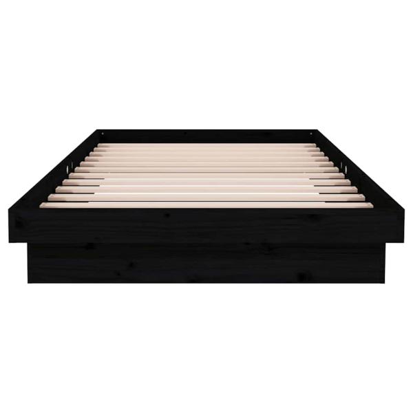 Massivholzbett Schwarz 100x200 cm