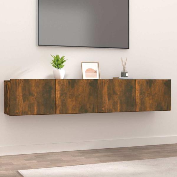 ARDEBO.de - TV-Schränke 2 Stk. Räuchereiche 80x30x30 cm Holzwerkstoff