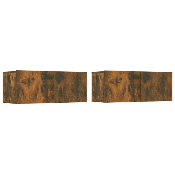 TV-Schränke 2 Stk. Räuchereiche 80x30x30 cm Holzwerkstoff