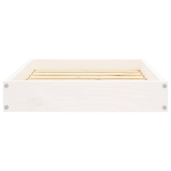 Hundebett Weiß 61,5x49x9 cm Massivholz Kiefer