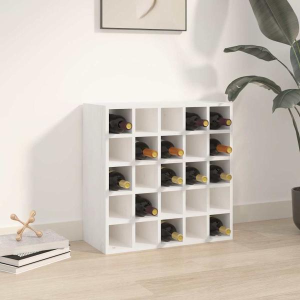 ARDEBO.de - Weinschrank Weiß 56 x 25 x 56 cm Massivholz Kiefer