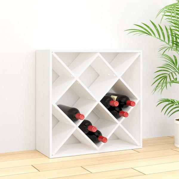 ARDEBO.de - Weinregal Weiß 62x25x62 cm Massivholz Kiefer