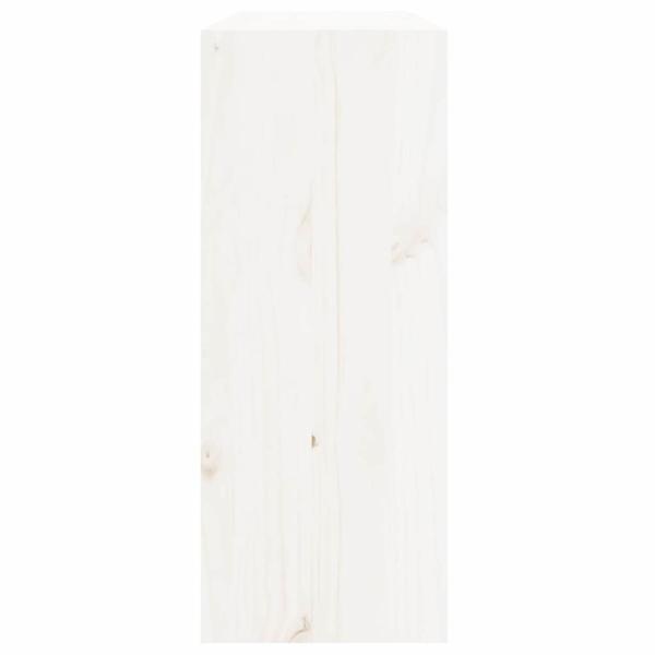 Weinregal Weiß 62x25x62 cm Massivholz Kiefer