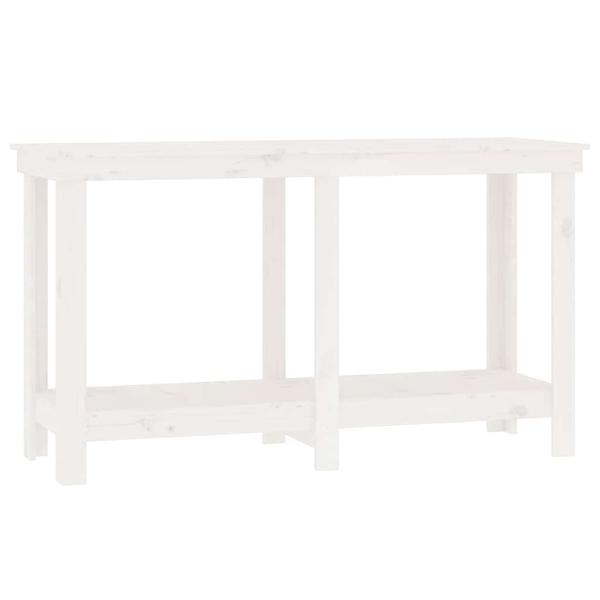 Werkbank Weiß 140x50x80 cm Massivholz Kiefer