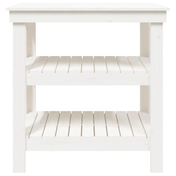 Werkbank Weiß 78,5x50x80 cm Massivholz Kiefer