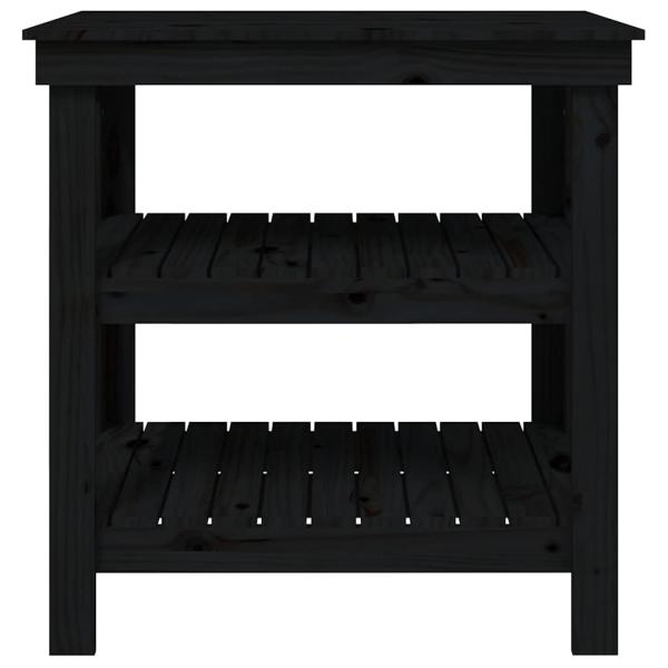 Werkbank Schwarz 78,5x50x80 cm Massivholz Kiefer