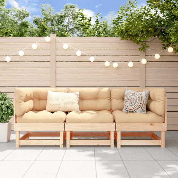 ARDEBO.de - 3-tlg. Garten-Lounge-Set Massivholz Kiefer