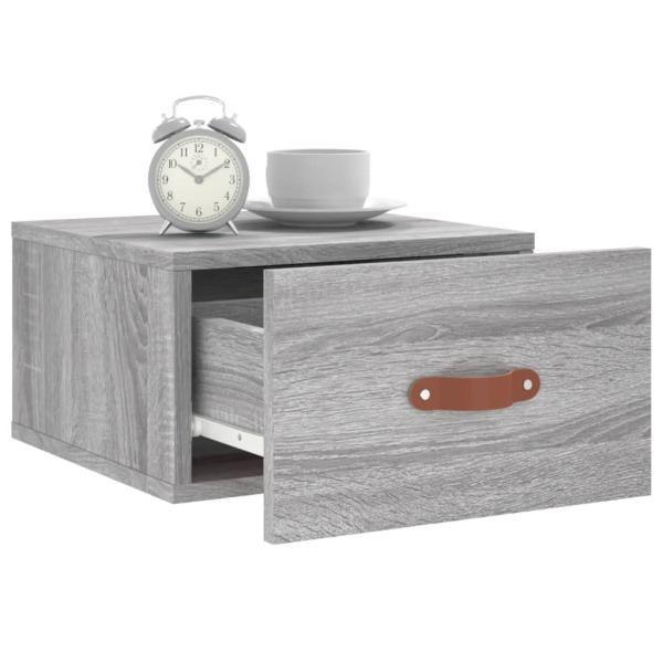 Wand-Nachttisch Grau Sonoma 35x35x20 cm
