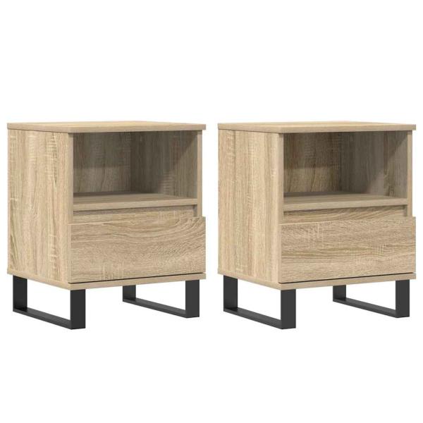 Nachttische 2 Stk. Sonoma-Eiche 40x35x50 cm Holzwerkstoff