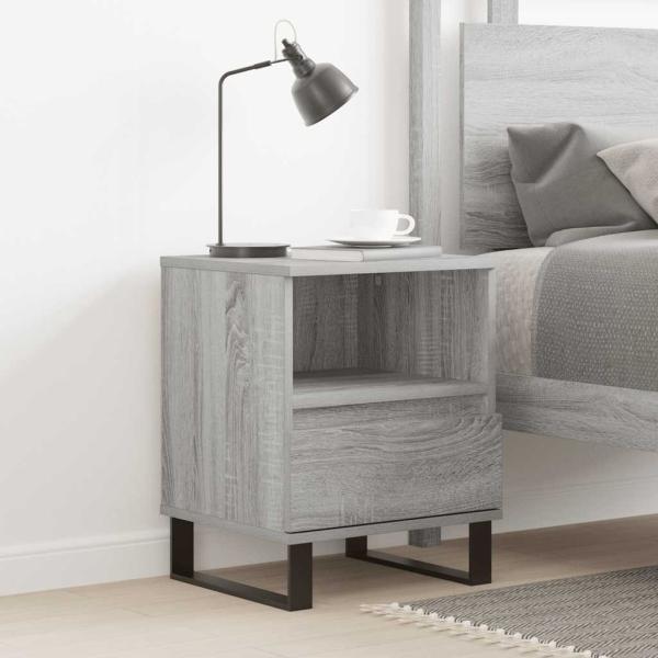 ARDEBO.de - Nachttisch Grau Sonoma 40x35x50 cm Holzwerkstoff
