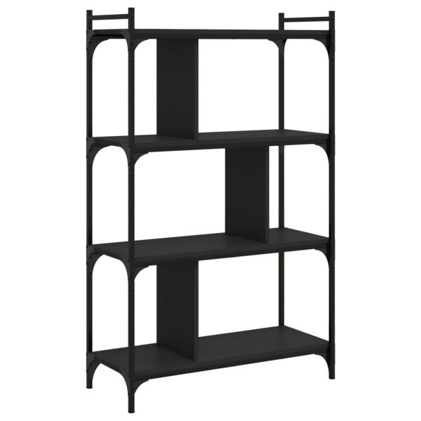 B?cherregal 4 B?den Schwarz 76x32x123 cm Holzwerkstoff