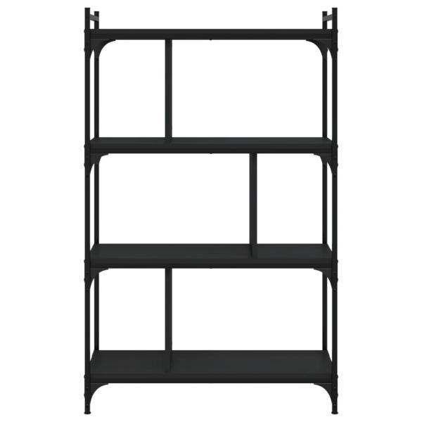 B?cherregal 4 B?den Schwarz 76x32x123 cm Holzwerkstoff
