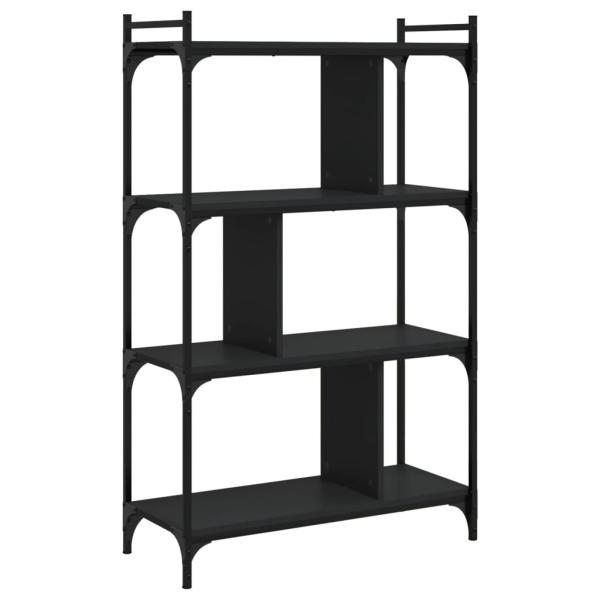 B?cherregal 4 B?den Schwarz 76x32x123 cm Holzwerkstoff