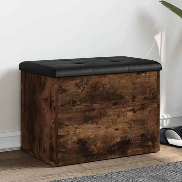 ARDEBO.de - Sitzbank mit Stauraum Räuchereiche 62x42x45 cm Holzwerkstoff