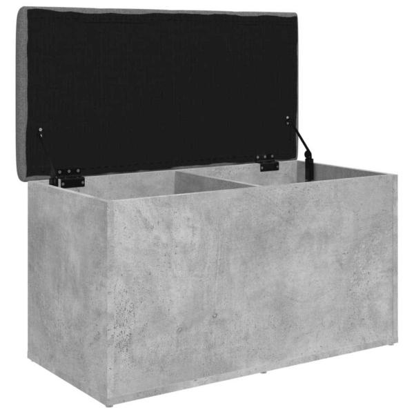Sitzbank mit Stauraum Betongrau 82x42x45 cm Holzwerkstoff