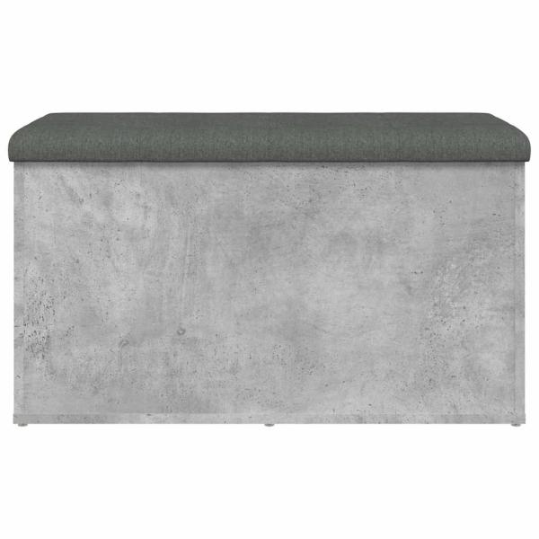 Sitzbank mit Stauraum Betongrau 82x42x45 cm Holzwerkstoff