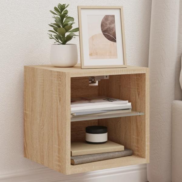 ARDEBO.de - TV-Wandschränke mit LED-Leuchten 2 Stk. Sonoma-Eiche