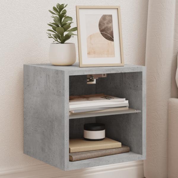 ARDEBO.de - TV-Wandschrank mit LED-Leuchten Betongrau 30x28,5x30 cm