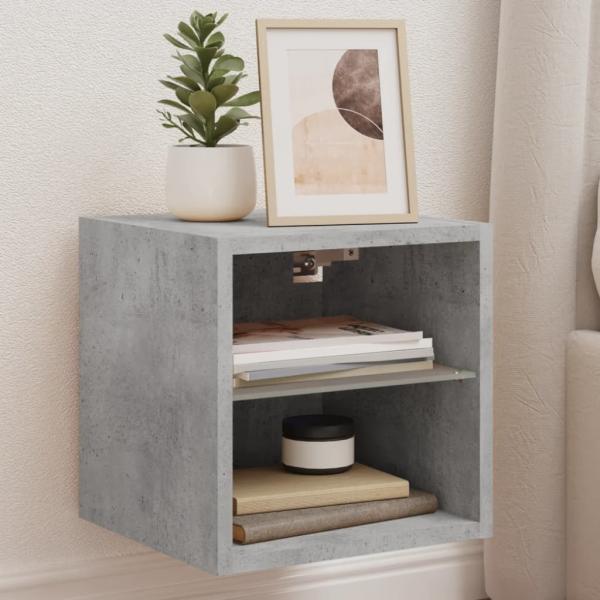 ARDEBO.de - TV-Wandschränke mit LED-Leuchten 2 Stk. Betongrau 30x28,5x30 cm
