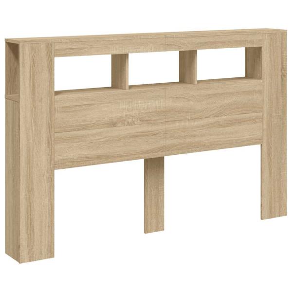 LED-Kopfteil Sonoma Eiche 160x18,5x103,5 cm Holzwerkstoff