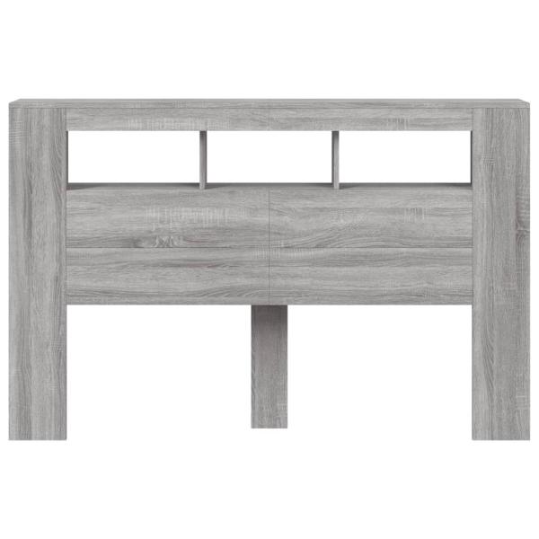 LED-Kopfteil Grau Sonoma 160x18,5x103,5 cm Holzwerkstoff