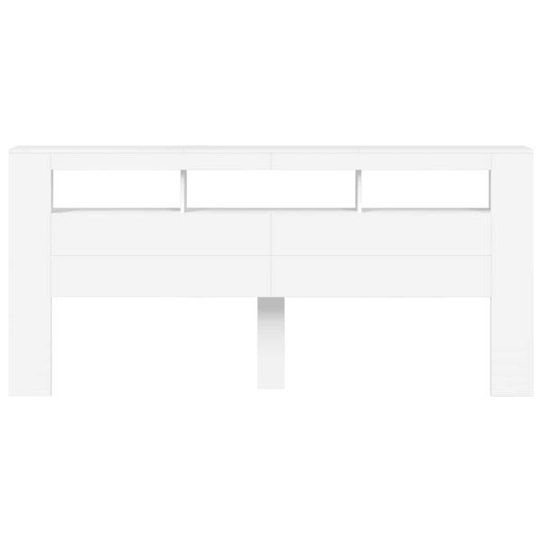 LED-Kopfteil Weiß 220x18,5x103,5 cm Holzwerkstoff