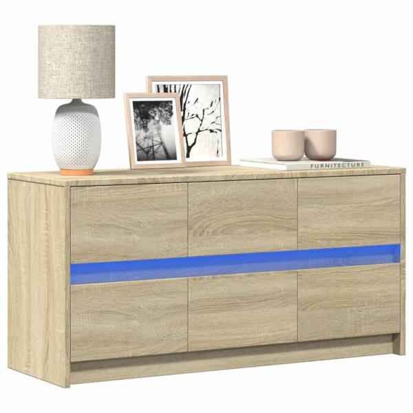 ARDEBO.de - TV-Schrank mit LED-Beleuchtung Sonoma-Eiche 100x34x50 cm