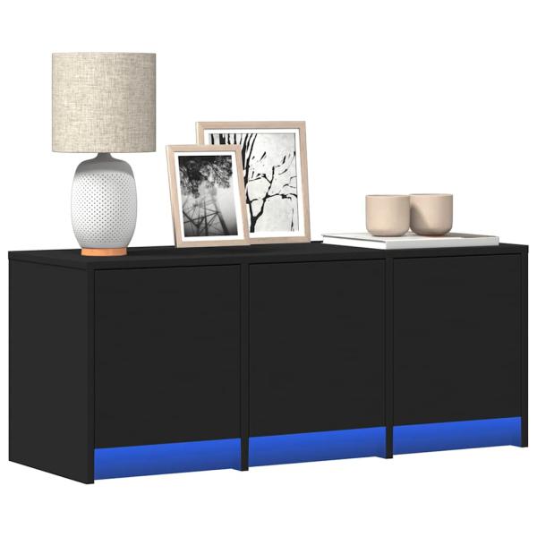 ARDEBO.de - TV-Schrank LED Schwarz 97x34x40 cm Holzwerkstoff