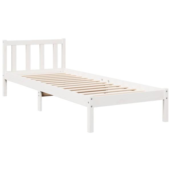 Massivholzbett Extra Lang ohne Matratze Weiß 100x220 Kieferholz