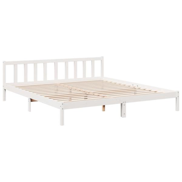 Massivholzbett Extra Lang ohne Matratze Weiß 200x220 Kieferholz
