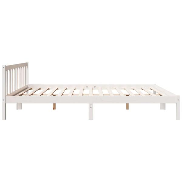 Massivholzbett Extra Lang ohne Matratze Weiß 200x220 Kieferholz