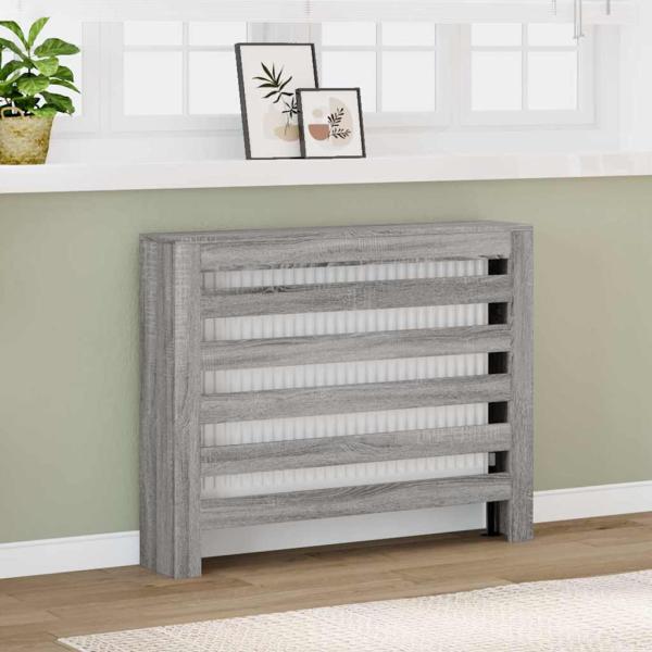ARDEBO.de - Heizkörperverkleidung Grau Sonoma 104x20x82 cm Holzwerkstoff
