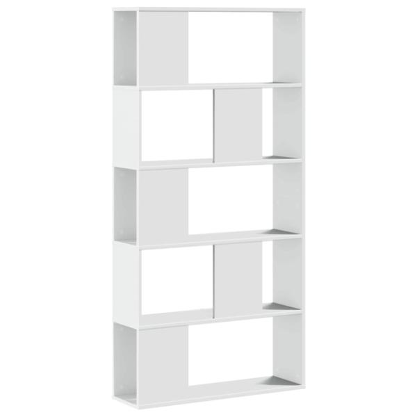 B?cherregal 5 B?den Wei? 80,5x23,5x162,5 cm Holzwerkstoff
