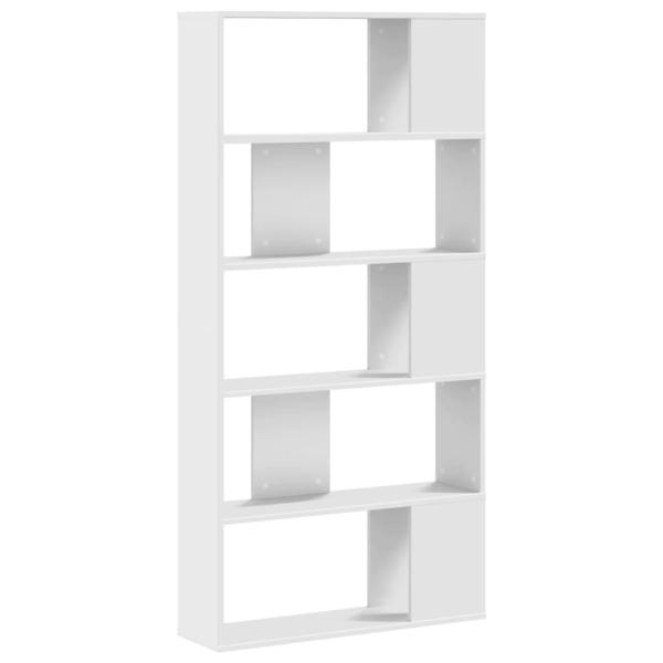 B?cherregal 5 B?den Wei? 80,5x23,5x162,5 cm Holzwerkstoff