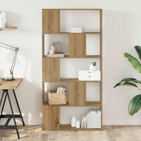 ARDEBO.de - Bücherregal 5 Böden Artisan-Eiche 80,5x23,5x162,5 Holzwerkstoff