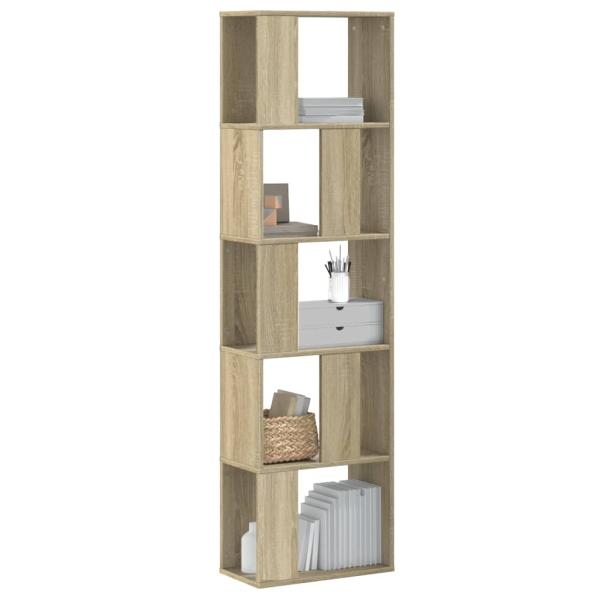 ARDEBO.de - Bücherregal 5 Böden Sonoma-Eiche 45x23,5x162,5 cm Holzwerkstoff