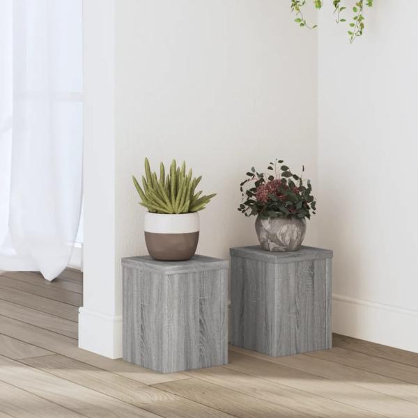 ARDEBO.de - Pflanzenständer 2 Stk. Grau Sonoma 15x15x20 cm Holzwerkstoff