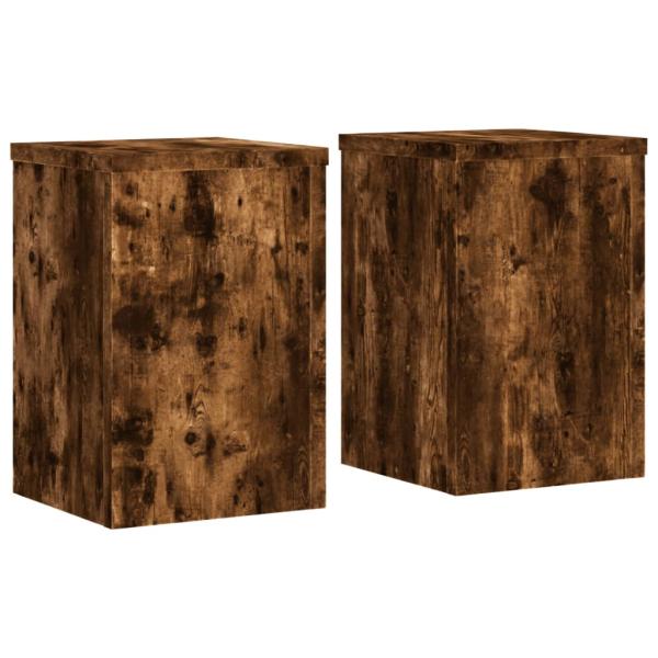 Pflanzenständer 2 Stk. Räuchereiche 25x25x35 cm Holzwerkstoff