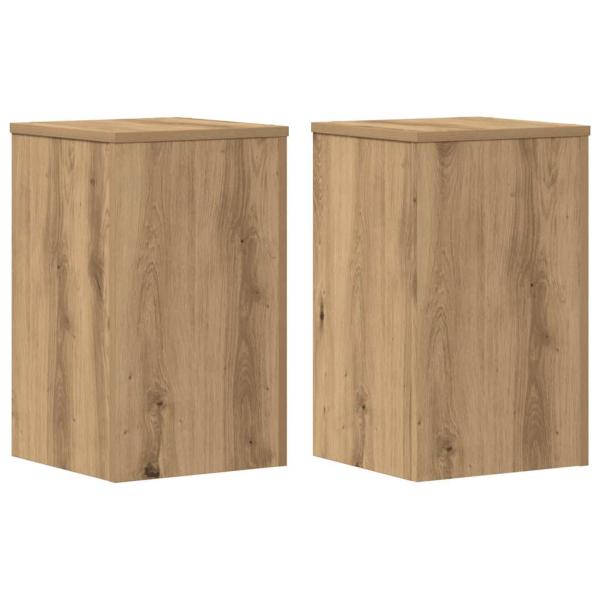 Pflanzenständer 2 Stk. Artisan-Eiche 30x30x50 cm Holzwerkstoff